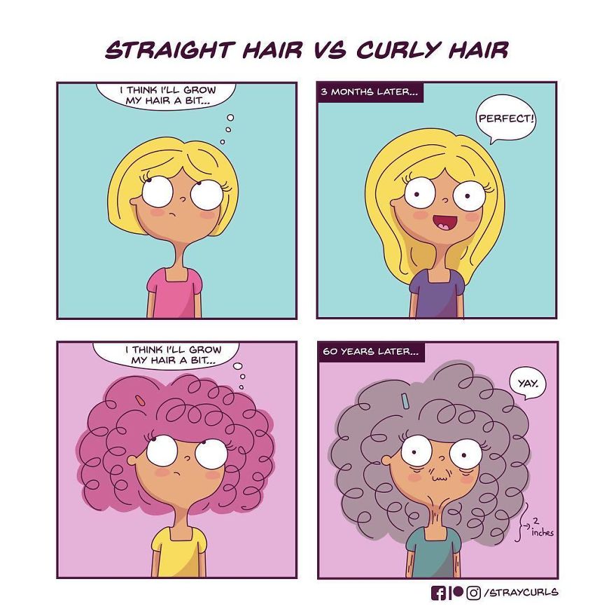 I Illustrated What It S Like Living With Curly Hair Vicious Kangaroo